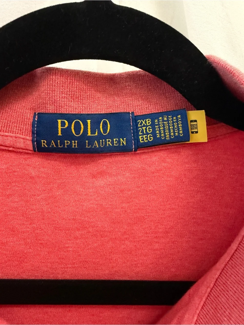Polo Ralph Lauren Men’s 2XB Coral Pink Heathered Short Sleeve Polo Shirt